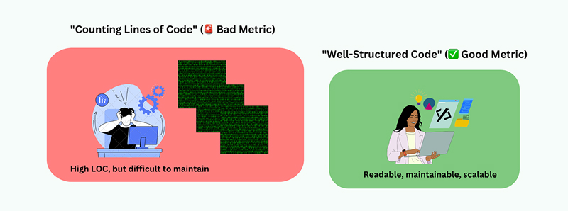 Counting lines of code leads