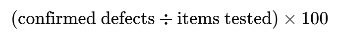 Defect rate